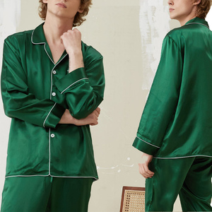 Conjunto de Pijamas de Seda para Hombre, Cómodo, Manga Larga, Color Sólido, Ropa de Dormir de Alta Calidad, Conjunto de Loungewear de Seda Suave - Product Image 6