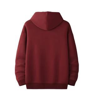 เสื้อสเวตเชิ้ตมีฮู้ดผู้ชายทรงโอเวอร์ไซส์ สีพื้น สไตล์ลำลอง ผ้าฝ้ายเฟรนช์เทอร์รี่ ใส่สบายช่วงฤดูใบไม้ร่วง มีกระเป๋า ทรงปกติ - Product Image 2
