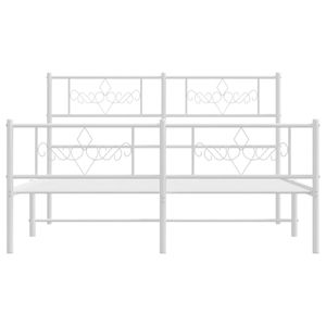 Cadre de lit double en acier thermolaqué blanc – Catégorie de produits : Lits métalliques - Product Image 4