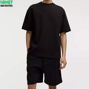 Men's Oversized T-Shirt & Bermuda <b>Shorts</b> Set White Rust Black Solid Cotton Casual Summer - Product Image 4