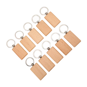 Wood <b>Keychain</b> <b>Custom</b> Bulk Blank Wooden <b>Keychain</b> for Engraving Keyring Simple Design Portable Accessory Key Chain - Product Image 1