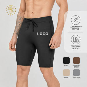 Maker Double <b>Layer</b> <b>Mid</b> Waist Men Gym Fitness Butt Lift Sweatpants Breathable Sport Solid Casual Shorts Side Pocket - Product Image 1