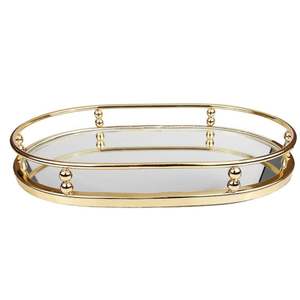 Plateau décoratif hexagonal de luxe doré, en métal et verre, pour bijoux, cosmétiques, rangement de vanité, décoration de mariage et de maison, cadeau - Product Image 2