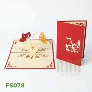 Tarjeta de Felicitación 3D Hecha a Mano con Diseño Personalizado de Flores y Mariposas para Bodas, Cumpleaños, San Valentín, Papel Vietnamita, Amistad, Agradecimiento - Product Image 6