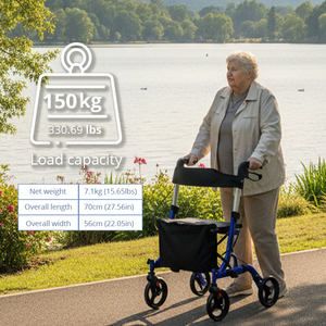 Deambulatore in Alluminio Leggero per Persone con Mobilità Limitata, Ausilio per la Mobilità Regolabile e Confortevole per Uso Esterno - Product Image 4