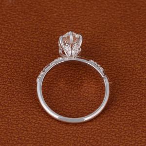 Anillos de Compromiso Ajustables para Mujer, con Diamante Cultivado en Laboratorio IGI, Corte Brillante, Oro Blanco Sólido de 14K, Diseño Moderno - Product Image 5