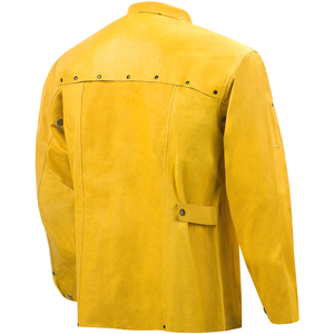 Chaqueta de soldador de cuero vacuno resistente al calor y a las chispas, de alta resistencia, para construcción industrial, seguridad laboral. - Product Image 2