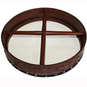 Tambour chamanique professionnel Bodhran en bouleau, instrument de percussion avec peaux de tambour en peau de chèvre, tambourin traditionnel - Product Image 1