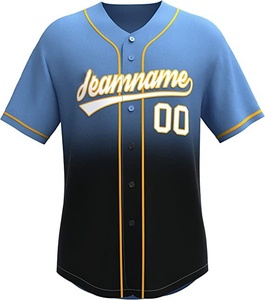 Camiseta de Béisbol Sublimada Personalizada para Hombre, Manga Corta, Absorbente de Humedad, 100% Poliéster, Color Degradado - Product Image 1