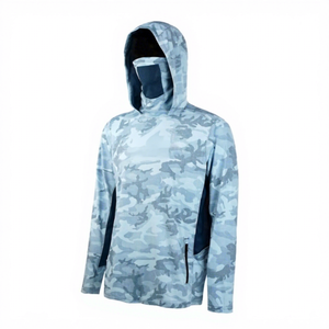 Sudadera con Capucha de Camuflaje UPF 50 para Hombre, Camisa de Manga Larga con Protección Solar Anti-UV, Prenda de Pesca de Poliéster - Product Image 5