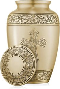 Urnes funéraires en laiton faites à la main, style américain, pour hommes et femmes, avec logo personnalisé - Product Image 3
