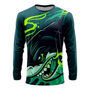 Men Women <b>Kids</b> Custom Design Blue Camouflage Quick Dry Fishing Wear Breathable Long Sleeve Fishing Shirts SPF 50+ UV Protection - Product Image 2
