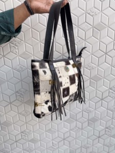 Latest Arrival Cowhide Leather Fringe Tote <b>Bag</b> Gypsy <b>Boho</b> Handmade Real Leather Western Stylish Shoulder <b>Bag</b> For Women Multi Use - Product Image 3
