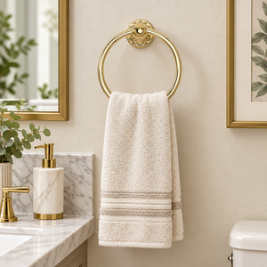 Support mural de luxe en laiton doré pour serviettes, avec base en cristal, pour salle de bain, accessoire décoratif, porte-serviettes, organisateur - Product Image 2
