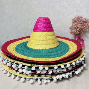 หมวกสานทรงโซมเบรโรแบบปรับได้สำหรับทุกเพศ  ตกแต่งด้วยลายทาง เหมาะสำหรับงานปาร์ตี้ งานแต่งงาน ชายหาด กีฬา และกิจกรรมกลางแจ้งทั่วไป ใช้เป็นของขวัญได้ - Product Image 1