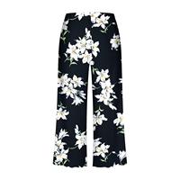 Pantalon large pour femme, taille haute élastique, respirant, infroissable, écologique, tricoté, longueur cheville, motif floral, coupe ample