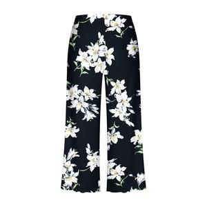 <b>Women's</b> High Waist Elastic Waist Breathable Eco-Friendly Ankle-Length Wide Leg Pants Floral Pattern Loose Fit Elegant Spring - Product Image 3