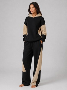 Women's Customizable OEM Plus Size Winter Streetwear Tracksuit Breathable Hooded Solid High Quality Women Winter Hooded Solid - Product Image 5