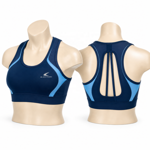 BLACKTHORN WORLD Sujetador deportivo de encaje ecológico de secado rápido con cuello cuadrado y espalda cruzada de alto soporte para mujer, de Spandex/Nylon, para yoga - Product Image 1