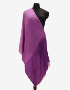 Chal largo de pashmina pura para mujer, teñido en tres colores con efecto ombré, estilo vintage, teñido a mano. - Product Image 6
