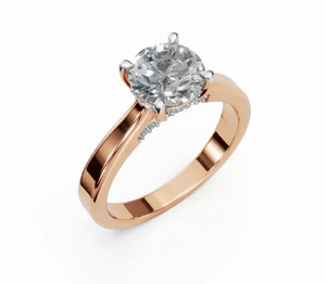 Anillo de Diamantes Clásico en Oro de 9kt, 14kt y 18kt, Banda Hecha a Mano por Diseñadores, Opciones en Oro Amarillo, Rosa y Blanco, Joyería de Aniversario - Product Image 5