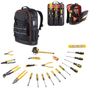 Zaino Porta Attrezzi Resistente con 65 Tasche, Scomparto per Laptop e Base Sagomata - Product Image 4