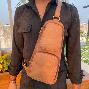 Bolso de hombro con diseño de cocodrilo personalizado, bandolera genuino de grano completo de cuero, bolsos de pecho cruzados de lujo para hombre, para viajes al aire libre - Product Image 2