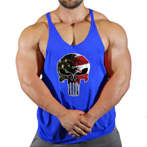 Nuevas Camisetas de Tirantes de Algodón con Estampado de Calavera para Hombre, Estilo Hip Hop, Cuello Redondo con Botones, para Gimnasio, Culturismo y Fitness - Product Image 3