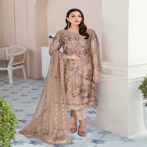 Luxury Chiffon Collection Pakistani Party Wear <b>Lehnga</b> Choli Heavy Embroidery Ramsha Vol N-05 Wholesale Indian Suits - Product Image 5