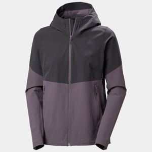 Veste softshell à capuche pour femme, nouvelle arrivée, couleur violet fumé, manches longues, coupe-vent, imperméable, pour la course à pied et le jogging en plein air - Product Image 3