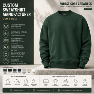 Sudadera de Cuello Redondo para Hombre, Color Verde Oscuro, Corte Regular, Felpa, Informal, Invierno, Tejido de Punto, Color Sólido, 100% Algodón, Transpirable - Product Image 4