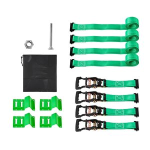 Kit di Ancoraggio E-Track con Cinghie di Fissaggio e Bloccaruote, Resistenza alla Rottura 4380 Libbre, Cinghia di Ancoraggio per Rimorchio con Fibbia per Fissaggio Auto - Product Image 1