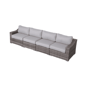 Ensemble de meubles de patio modulaires en rotin, 4 pièces, entièrement assemblé, avec coussins confortables - Product Image 2