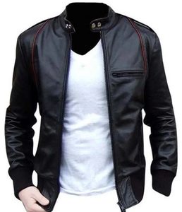 Chaqueta de Motociclista de Cuero Genuino, Ropa Exterior de Moda para Motociclistas, Chaqueta de Cuero para Carreras de Motocicletas Hecha a Medida para Hombre - Product Image 5