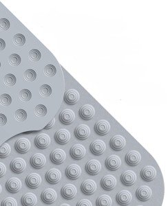 Minimalist Gray TPE Shower Mat With <b>Rubber</b> Backing Anti Slip Customized Shape Solid Color For Bathroom <b>Floor</b> - Product Image 4