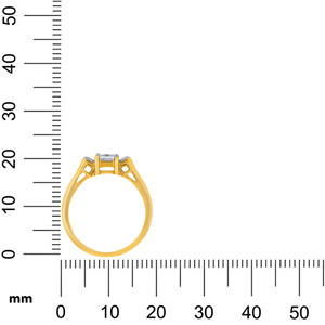 Anillo de compromiso clásico de plata de ley 925 con diamante solitario de laboratorio de corte princesa chapado en oro de dos tonos de lujo para hombre - Product Image 5