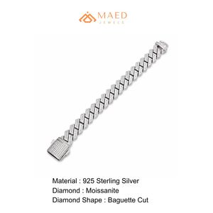 Bracelet en chaîne fine en moissanite argentée, bijoux de mode, style cadeau pour un usage quotidien, pour hommes et femmes, tendance de Los Angeles - Product Image 6