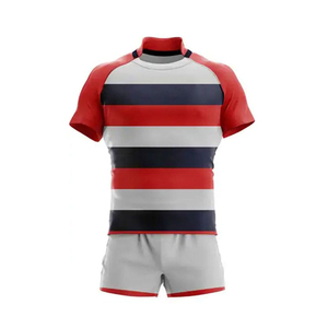 Ensemble d'uniformes de rugby confortables multicolores de haute qualité unisexe avec logo personnalisé, séchage rapide et respirant - Product Image 1