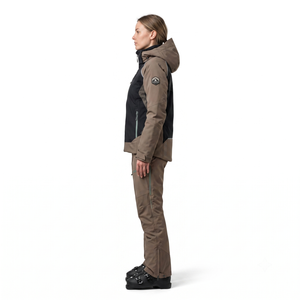 Veste de ski pour femme personnalisée à 3 couches, chaude, imperméable et coupe-vent, avec capuche, fermeture éclair, rembourrage en polyester, logo sur le devant - Product Image 3