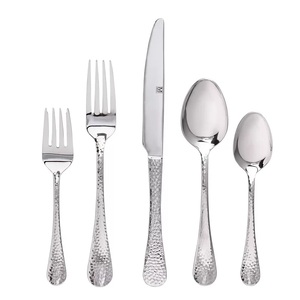 Mirrored Steel Kitchenware Flatware Set Silver Color Shiny Polished <b>Top</b> With Brown Unique Design Handle Rustic Design Cutlery - Product Image 4