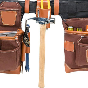 Adjustable Premium Leather Heavy Duty Detachable <b>Tool</b> Bag for Electrician Carpenter Handyman Woodworker Construction <b>Tools</b> <b>Belt</b> - Product Image 3