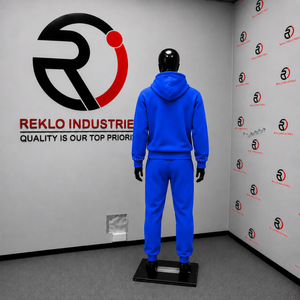Conjunto Deportivo Azul Rey Personalizado para Hombre, Sudadera con Cremallera Completa, Pantalones Deportivos de Pierna Ancha, Logotipo Gráfico, Ropa Deportiva Casual, Venta al Por Mayor - Product Image 4
