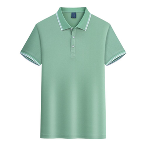 Polo en coton uni à manches courtes pour homme, décontracté, respirant, en tissu Oxford, coupe classique, avec boutons - Product Image 3