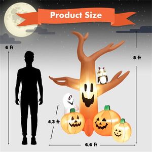 8 Foot Halloween Inflatable Pumpkin Outdoor Holiday Yard Decorations for Festive Decor - Product Image 3