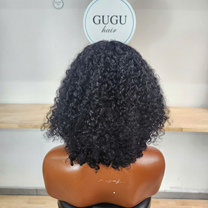 Vietnamese Virgin Hair <b>Long</b> Kinky Curl Lace Front <b>Wig</b> Double Drawn 5by5 Closure Transparent Lace Small Medium Cap for Salon - Product Image 2