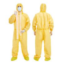 Combinaisons jetables une pièce Hubei Haixin avec fermeture éclair et double fermeture adhésive en tissu – Vêtements de protection en gros