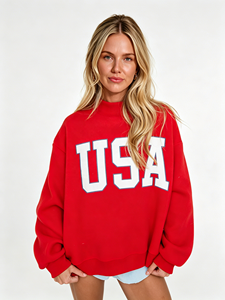 Sudadera de cuello alto personalizada para mujer, con logotipo bordado, estampado, de algodón grueso, forro polar, estilo oversize. - Product Image 2