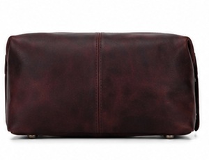 Gravs Premium Full Grain Leather Handled Zipper Eco-Friendly Candy Pattern Durable Bag Vintage Travel Dopp Kit Medium Cosmetic - Product Image 1
