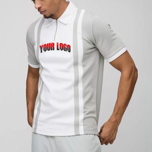 เสื้อโปโลผ้าคอตตอนผสมสแปนเด็กซ์ 235GSM ขายส่ง ยืดหยุ่นสูง ไซส์ปกติ เสื้อยืดออกกำลังกาย ใส่ได้ทุกวัน สีบล็อก - Product Image 1