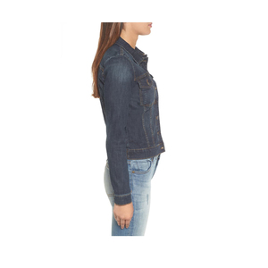 Chaqueta Vaquera de Mezclilla para Mujer, Estilo Urbano, Casual, con Botones, Corte Regular, 100% Algodón, Personalizable, Lavado Estampado, Otoño Invierno - Product Image 6